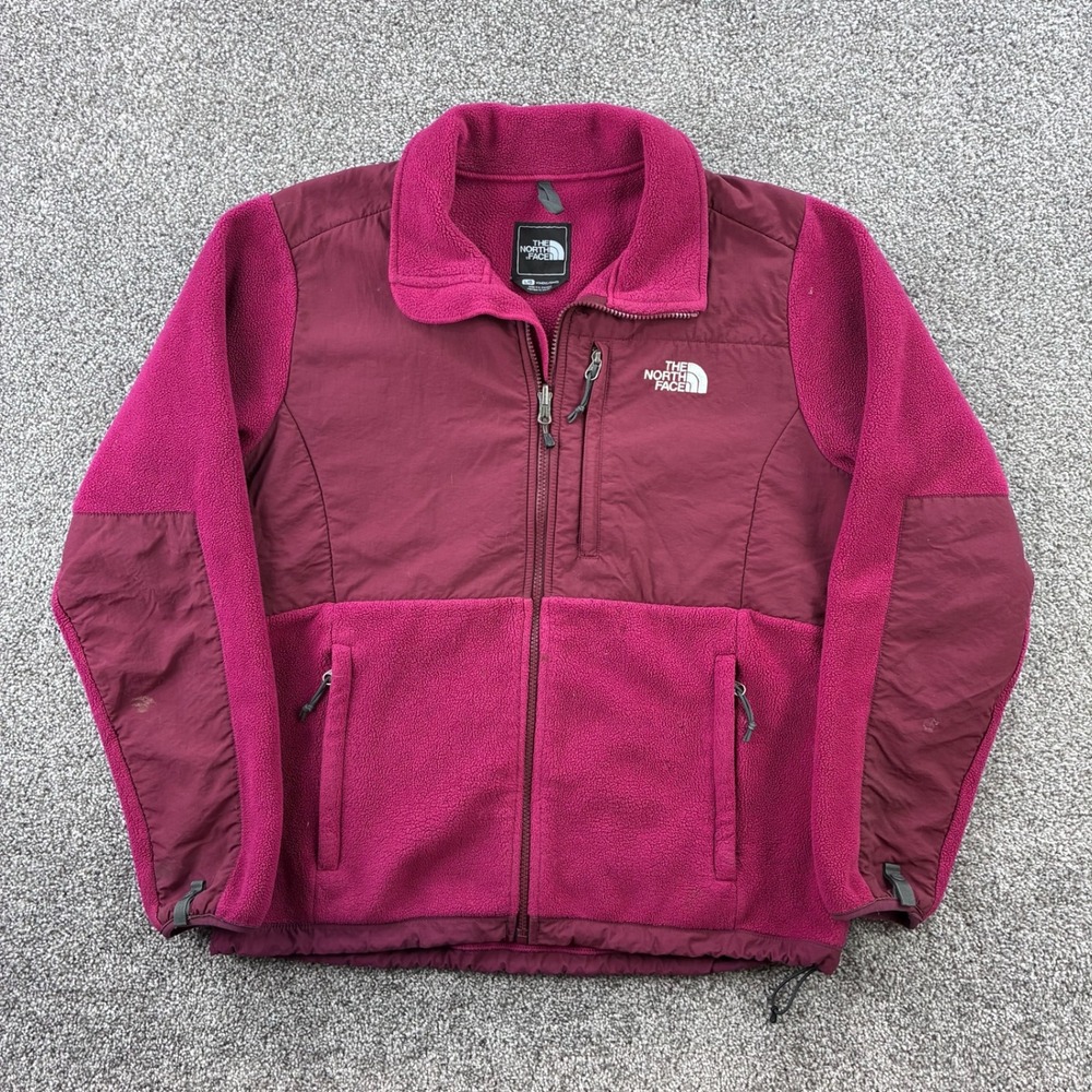 The North Face Denali Jacket Women's Large Berry Burgundy Fleece Full Zip Coat